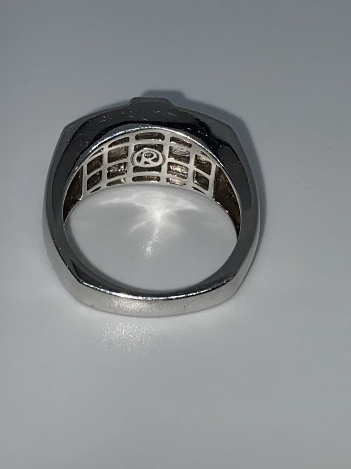 Anillo de plata esterlina 925 de tres piedras estilo ilusión circonita cúbica para hombre 11 - 7,5 g Foto 2 de 4