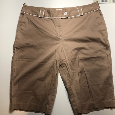 IZOD XFG Stretch Shorts Ladies Size 12 Light Brown Capri Skimmer Natural Stretch