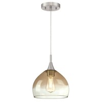Leuchte Decke Vintage Retro Stil Vintage Amber Nickel Pendelleuchte E27 Fassung