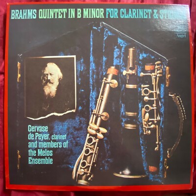 Brahms~Quintet Clarinet Strings~Melos Ensemble~De Peyer~1965 Angel Stereo LP~EX