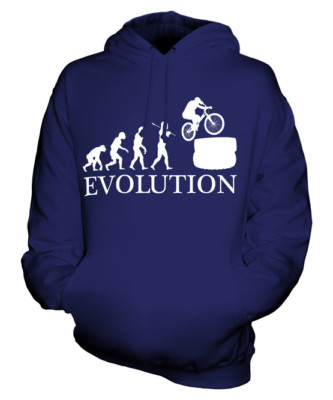 BIKE TRIALS EVOLUTION OF MAN UNISEX HOODIE MENS WOMENS LADIES GIFT GAME