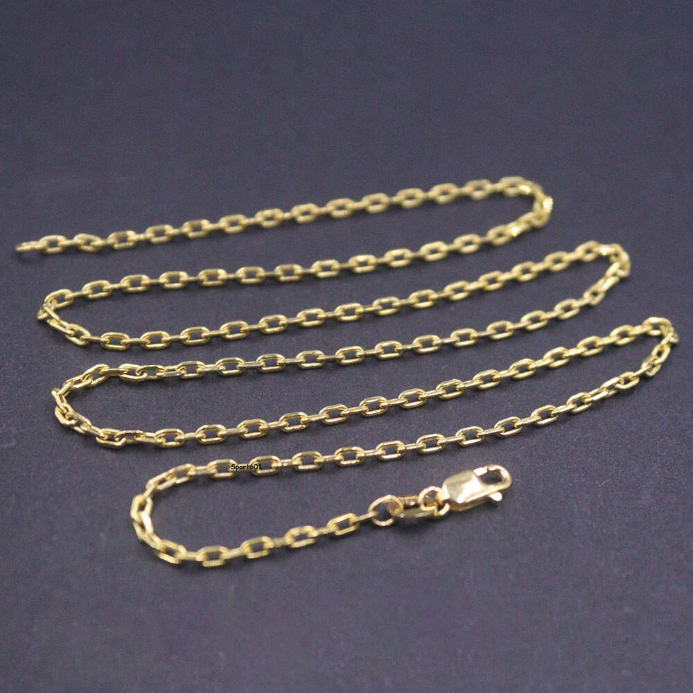 Authentic 18K Yellow Gold Necklace 2mmW Long Cable Chain 2.82.9g 18"L