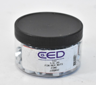CED Fin Hex Nuts Zinc Plated 1/4