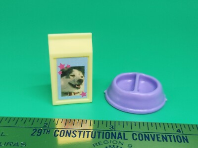 #ad Barbie Doll Siberian Husky Dog Bag amp; Purple Divided Water Food Dish Bowl 90#x27;s $5.99