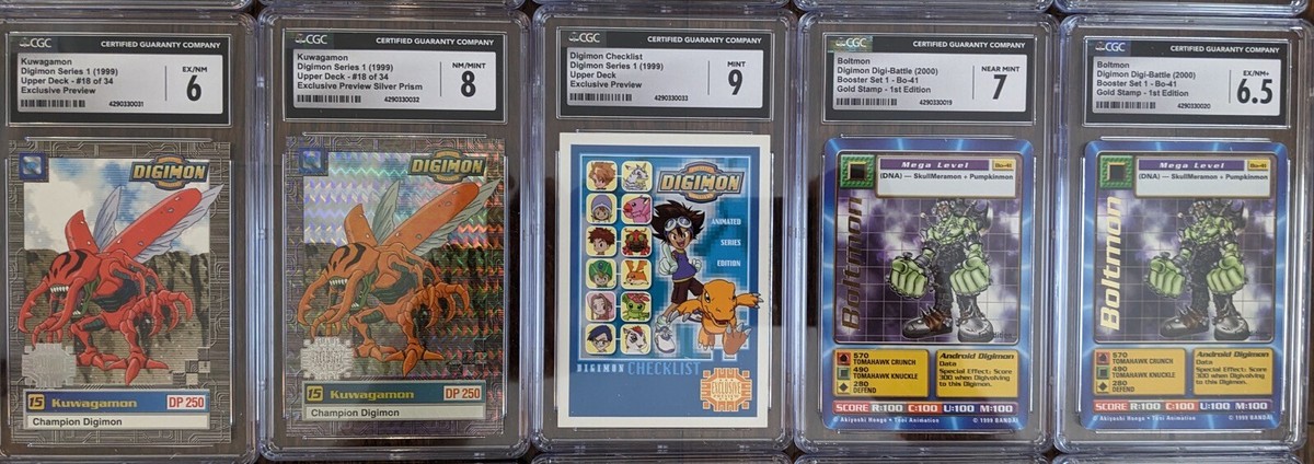 Lot of 15 Digimon EXLUSIVE PREVIEW and 1st EDITION CGC GRADED