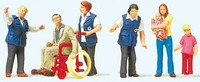 Preiser 10534 Bahnhofsmission 6 Figuren H0 1:87 Handbemalt Neu + Ovp
