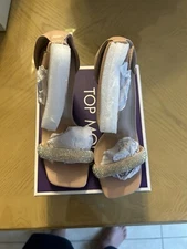 Nude Top Moda Chunky Heel with Rhinestones Women's size 7