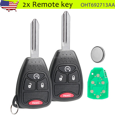 2 For 2012 2013 204 2015 2016 2017 Jeep Wrangler Patriot Compass Key Remote Fob