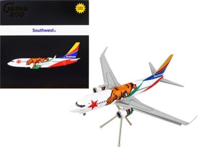 Boeing 737-700 Commercial Aircraft with Flaps Down Southwest Airlines - One Flag