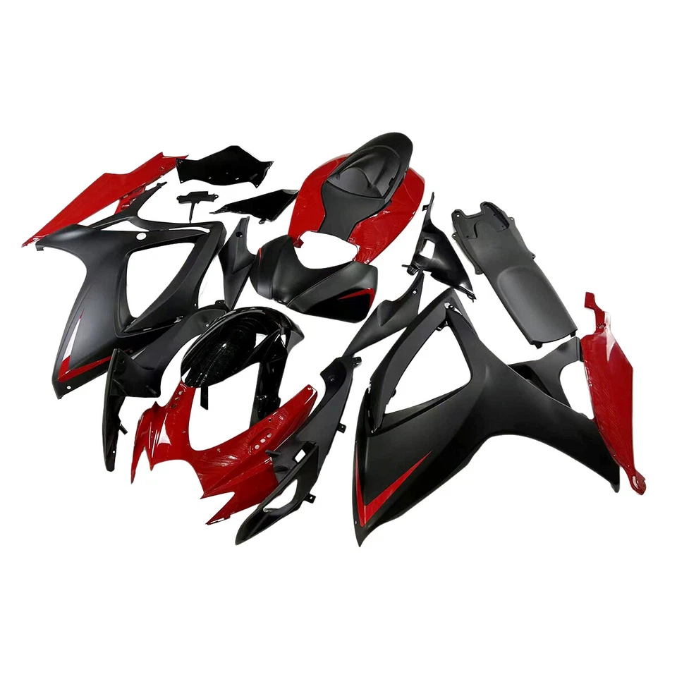 Red Black Fairing Kit For Suzuki GSXR600 GSXR750 2006 2007 K6 Injection Bodywork - Image 3 of 4