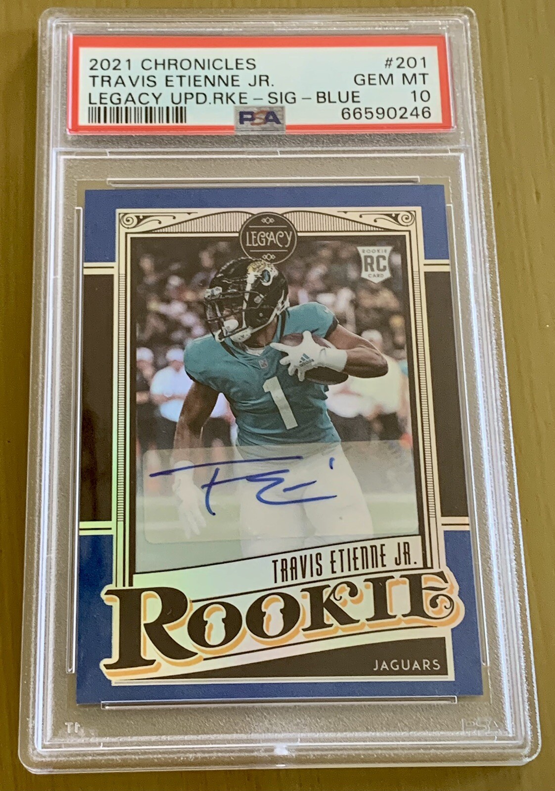 Travis Etienne Panini Chronicles Legacy Update Rookies #201 Signature-Blue