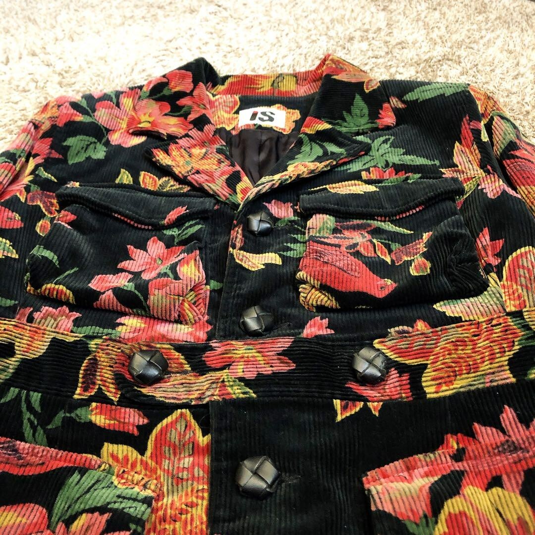 I.S 80's Corduroy Jacket Floral Print Issey Miyake Tsumori Chisato