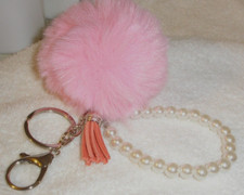 Faux Pearl Tassel PomPom Keychain Backpack Purse Charm Great Gift