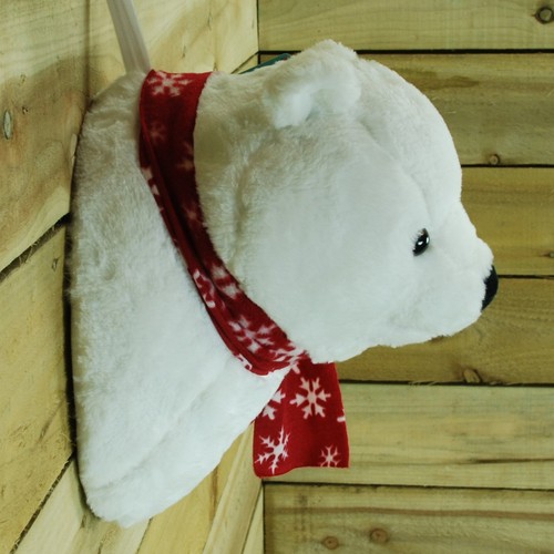 Motion Activated Christmas Singing Moving Mouth Polar Bear Head Decoration - 第 5/8 張圖片