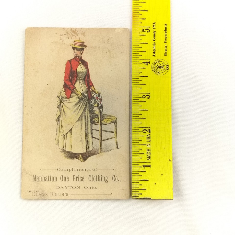 DAYTON OHIO TRADE CARD MANHATTAN ONE PRICE CLOTHING ANTIQUE eBay