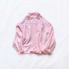 Philmaid Vintage Sheer Embroidered Ruffle Collared Lingerie Bed Jacket Sz 32 34