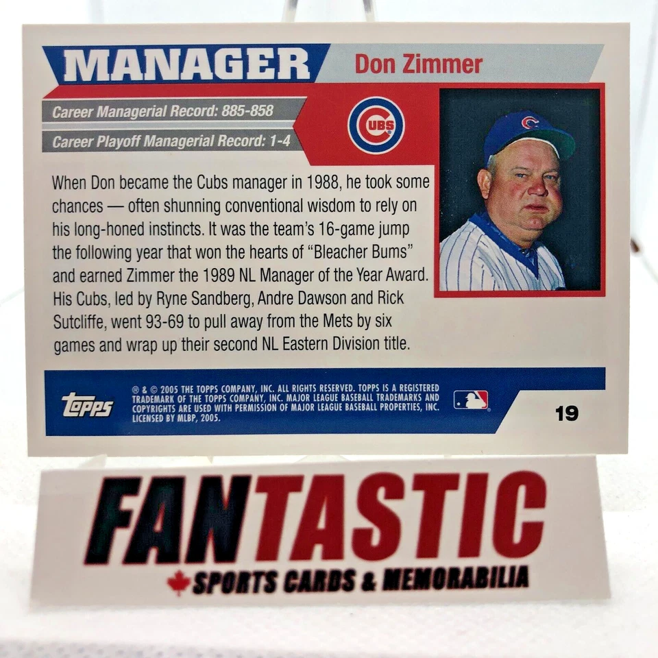 Don Zimmer #19 2005 Topps Retired Signature Edition - Chicago Cubs - Image 2 of 2