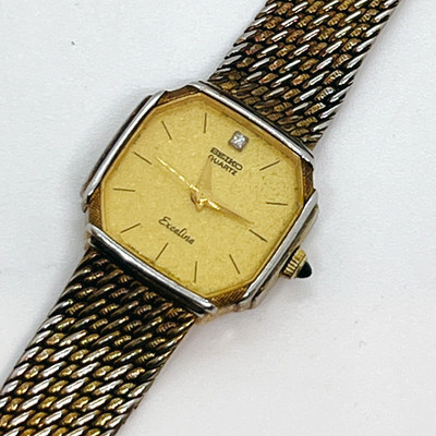 Seiko Exceline 1221-5080 Quartz Men's Gold Dial Japan Vintage