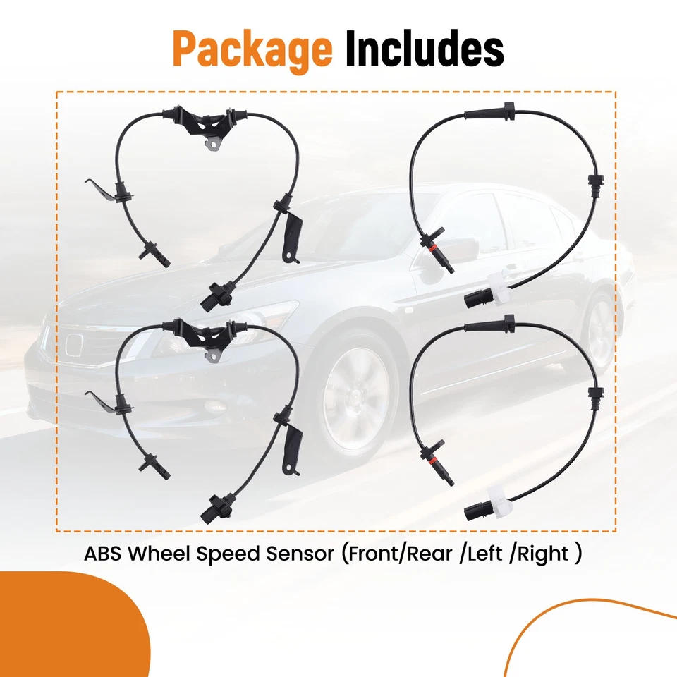 2 Front 2 Rear ABS Wheel Speed Sensors FOR HONDA ACCORD 2008-2012 57455-TA0-A01 - Image 3 of 4