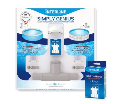 Pool Reinigungsset Simply Genius|  mit Chlortabletten 4er Refill | von Interline