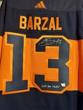 Matthew Barzal Autographed New York Islanders Stadium Series Jersey Inscribed