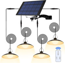 4 Heads Pendant Solar Shed Light, IP65 Waterproof Warm White Shed Indoor Lights