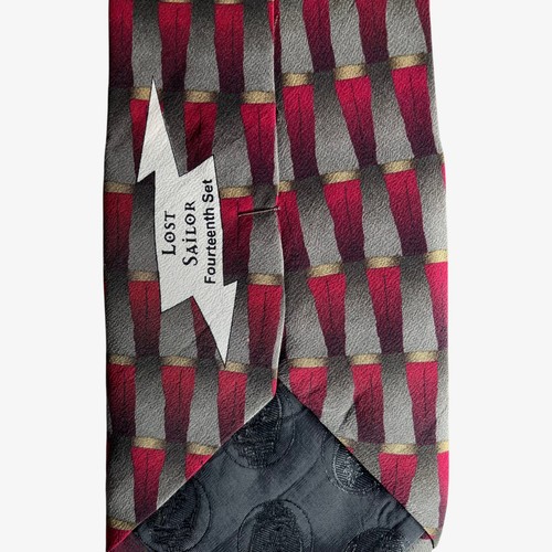 Vintage 90s Grateful Dead Lost Sailor Fourteenth Set Abstract Print Silk Tie - Picture 3 of 4