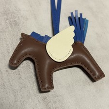Hermes Pegase PM Pegasus Brown/Blue Horse Bag Charm Bag Accessory Paris Made