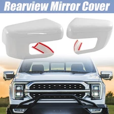 2x Side Wing Mirror Cover Cap Shell For 2021~2024 Ford F-150 W/Turn Signal Cut