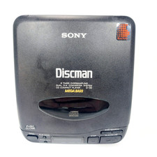 FOR PARTS Sony Discman D-33 Black CD Compact Player Mega Bass w/Case