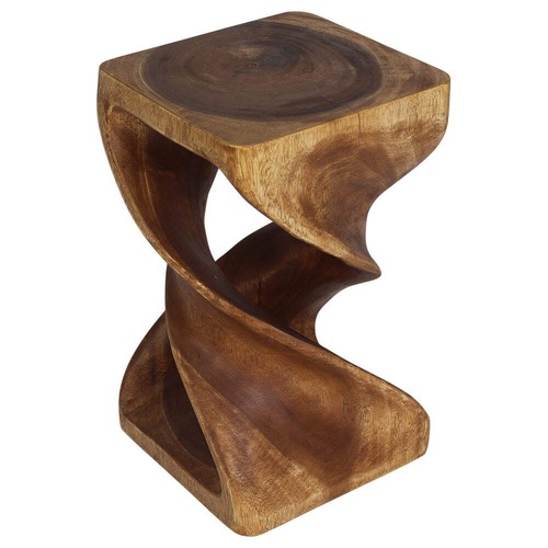Haussmann Holz Double Twist Beistelltisch 12x12x20 hoch Nussbaum Öl - Bild 5 von 9
