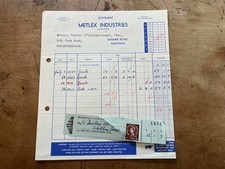 1954 Statement Metlex Industries Croydon