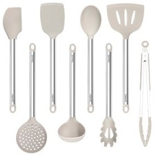 Best 8 Pieces Kitchen Utensils Set, Vayvnt Silicone Cooking Set for Non-Stick