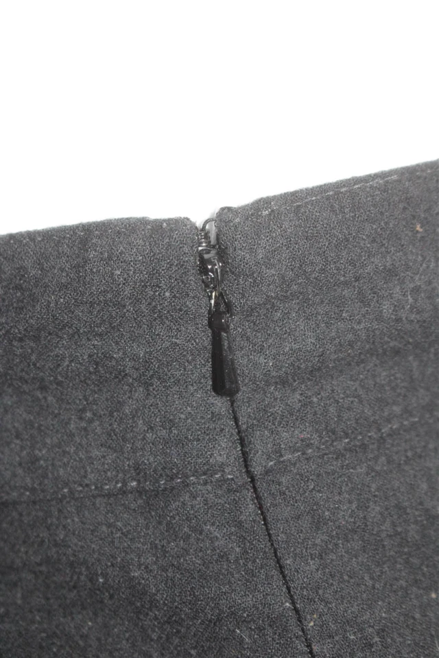 DKNY Mujer Forrada Lana Bordada Cremallera Hasta la Rodilla Falda Lápiz Gris Talla 12 Foto 4 de 4