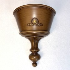 Homeco Syroco Wall Pocket Planter Sconce Faux Wood 1963 Vintage Made In USA