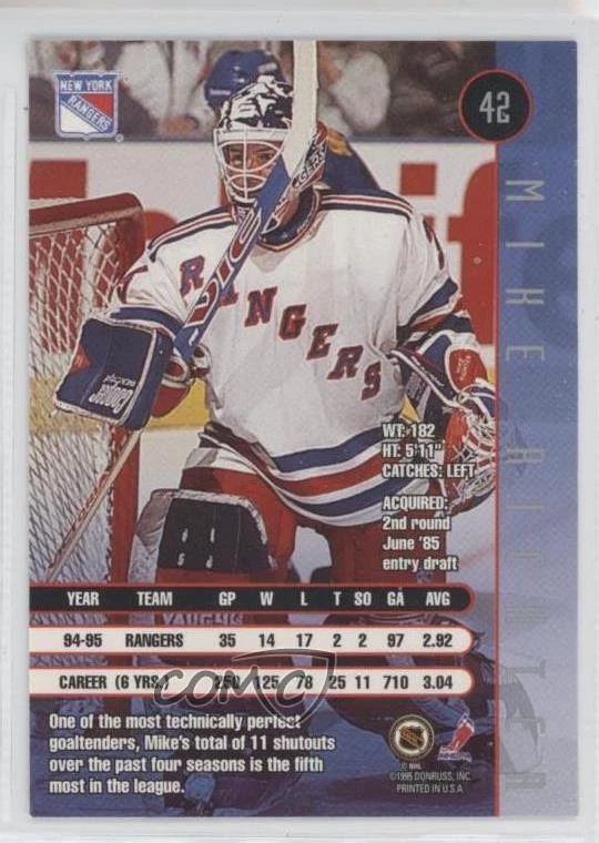 1995-96 Leaf Mike Richter #42 - Image 2 of 2