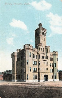 Worcester MA Massachusetts Armory 1907 Postcard /P679