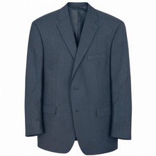 Lauren Ralph Lauren Mens 50R Grey Pinstripe 100 Wool 2-Button Blazer Jacket
