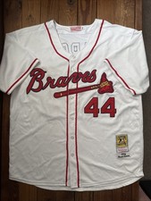Hank Aaron Atlanta Braves Mitchell & Ness Cooperstown 1974 White Baseball Jersey