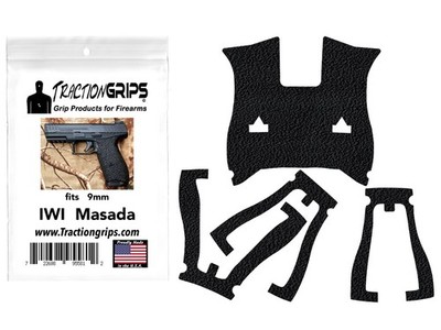 Tractiongrips black rubber grip tape overlay for IWI Masada gen1