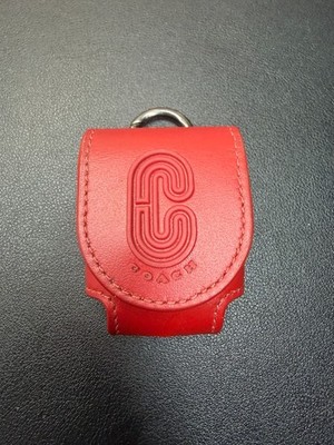Coach Red Leather Air Pod Earbud Case (Lot 1243)