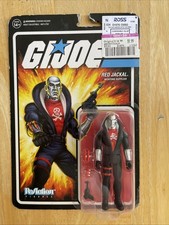Red Jackal Vac Metal G. I. Joe Super 7 Reaction Action Figure DAMAGED CARD New
