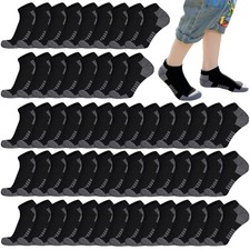 16-30 Pairs Boys Low Cut Ankle Socks Kids Crew Athletic Breathable Cushion So...