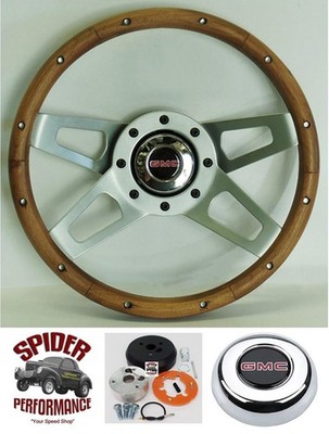 1988-94 Suburban Jimmy GMC C/K pickup wood steering wheel 13 3/4'' WALNUT