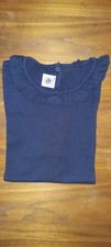 Petit Bateau Très joli t-shirt marine col frou-frou - Excellent état