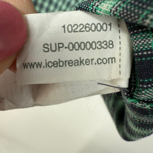 Icebreaker Laurel Plaid Button Down Shirt Women's Size Medium Green Merino Wool - Picture 14 of 15