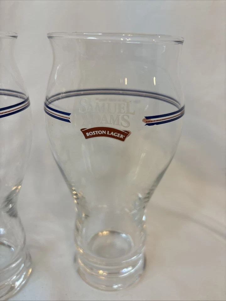 Juego de 2 vasos de cerveza Sam Adams Boston Lager a rayas azules Foto 2 de 4