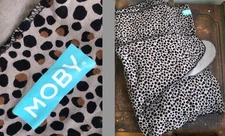 MOBY WRAP 100% COTTON TAUPE JERSEY BLACK BROWN LEOPARD BABY SLING INFANT CARRIER