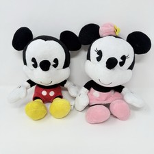 DISNEY PARKS Plush Lot Mickey  Minnie Mouse Big Head Kawaii Stuffed Animal Set