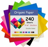 Origami Papier 240 Blatt 20X20Cm Doppelseitig 70G/M² 20 Farben Bastelprojekte